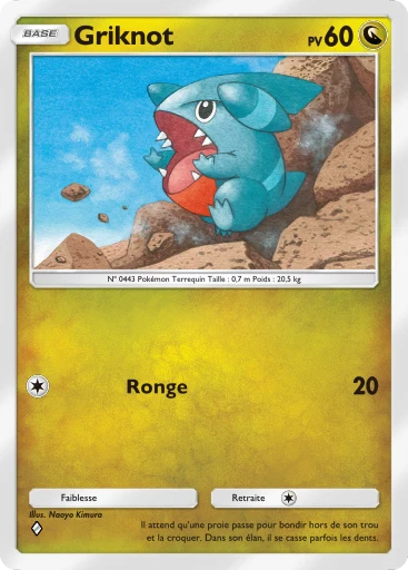 Carte Pokémon Griknot de l'extension Choc Spatio-Temporel