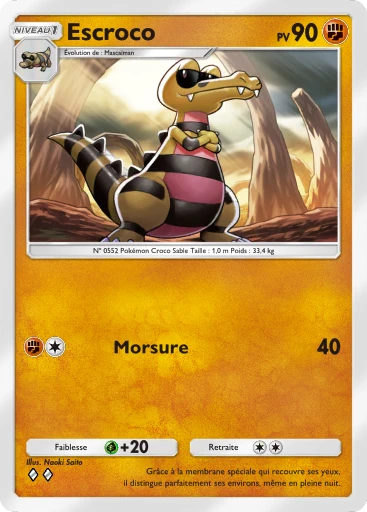 Carte Pokémon Escroco de l'extension Méga-Ascension