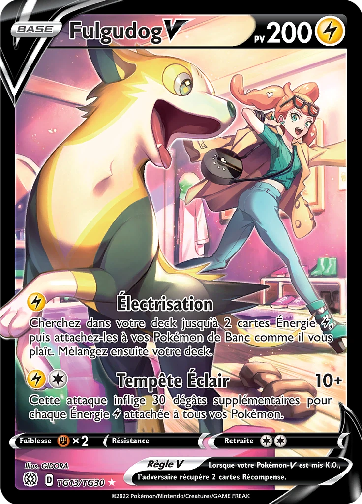 Carte Pokémon Fulgudog V de l'extension Stars Étincelantes