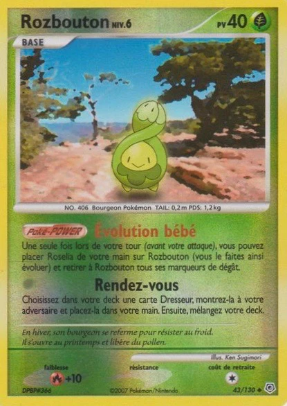 Carte Pokémon Rozbouton de l'extension Diamant & Perle