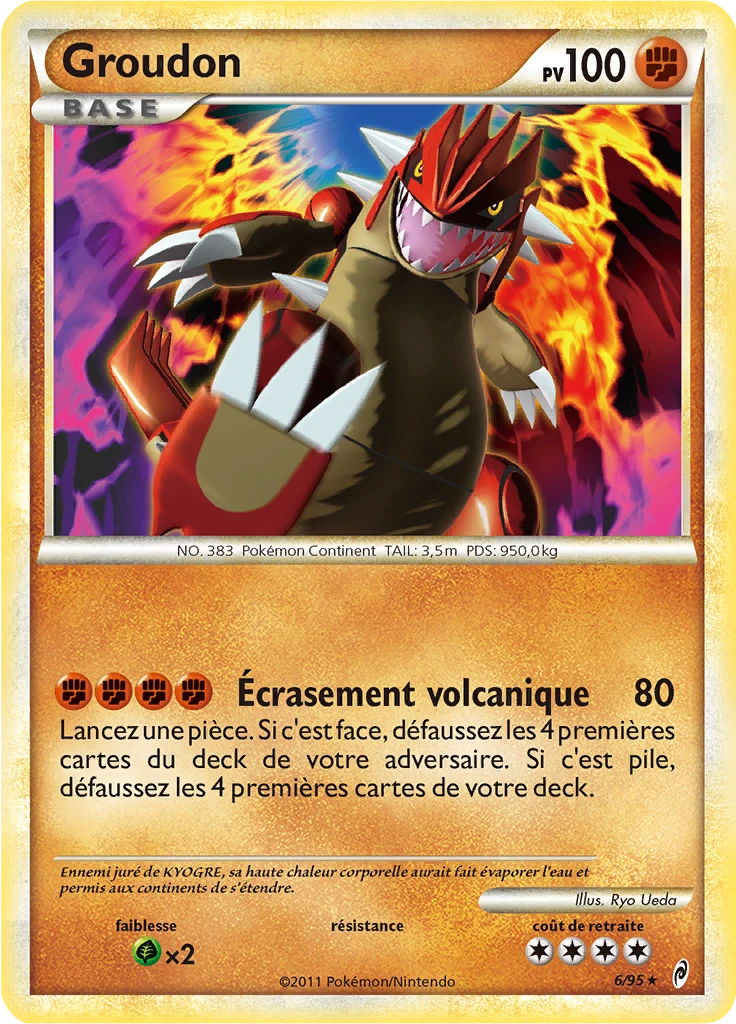 Carte Pokémon Groudon de l'extension L'appel des Légendes