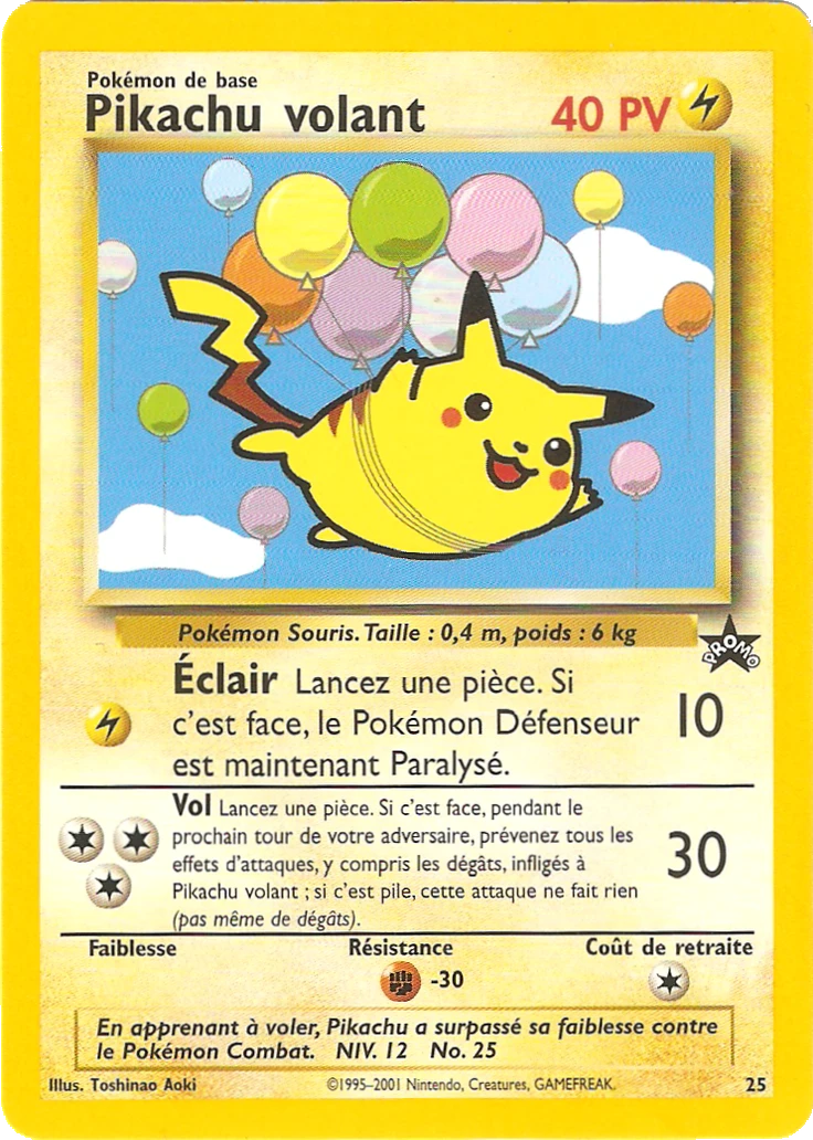 Carte Pokémon Pikachu volant de l'extension Wizards Black Star Promos