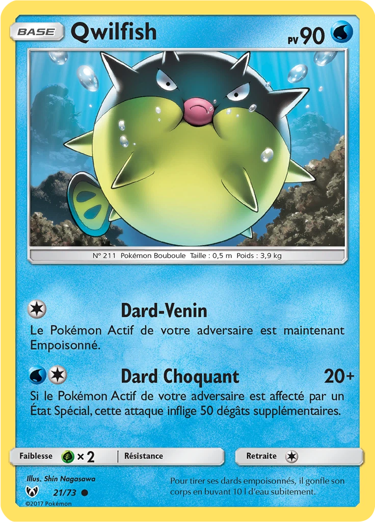 Carte Pokémon Qwilfish de l'extension Légendes Brillantes