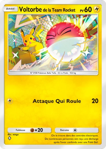 Carte Pokémon Voltorbe de la Team Rocket de l'extension L'Ambition de la Team Rocket