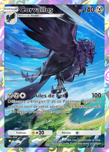 Carte Pokémon Corvaillus de l'extension Méga-Ascension