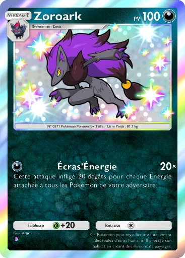 Carte Pokémon Zoroark de l'extension Méga-Rayonnement