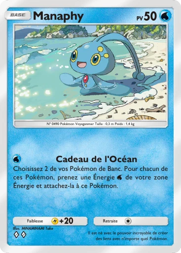 Carte Pokémon Manaphy de l'extension Choc Spatio-Temporel