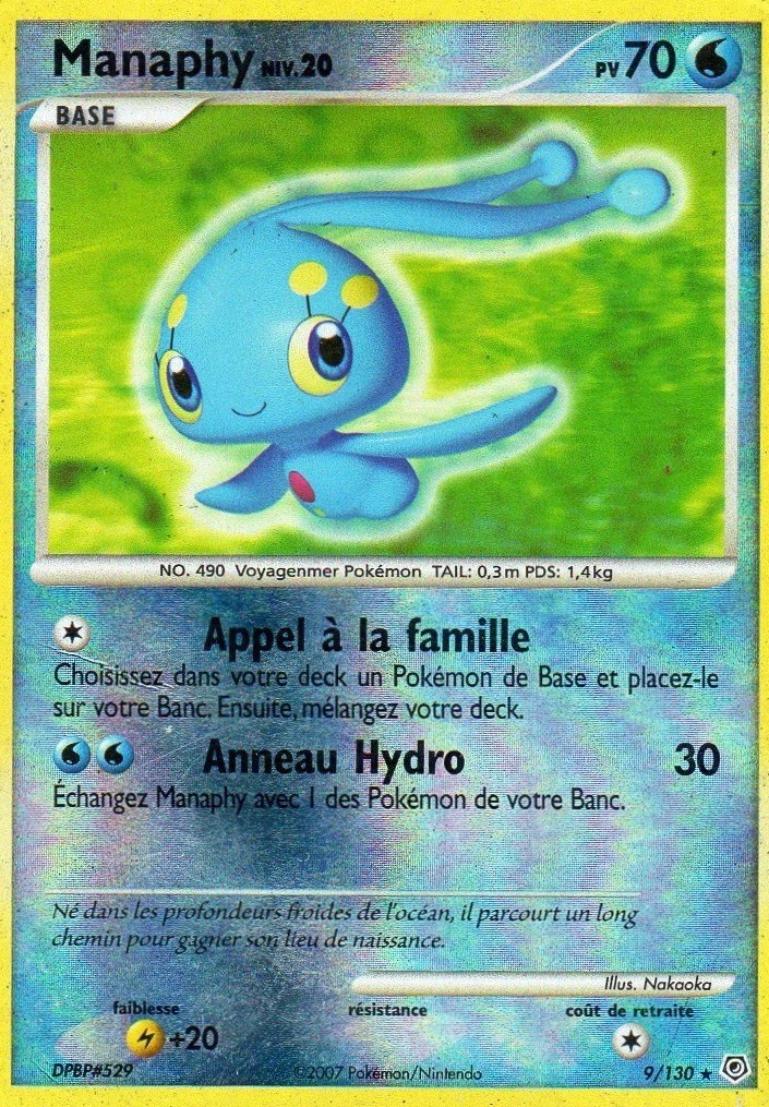 Carte Pokémon Manaphy de l'extension Diamant & Perle