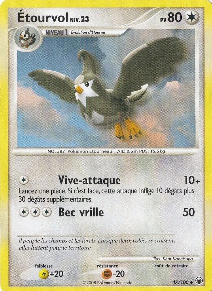 Carte Pokémon Étourvol de l'extension Aube Majestueuse