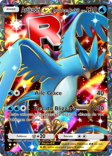 Carte Pokémon Artikodin-ex de la Team Rocket de l'extension L'Ambition de la Team Rocket
