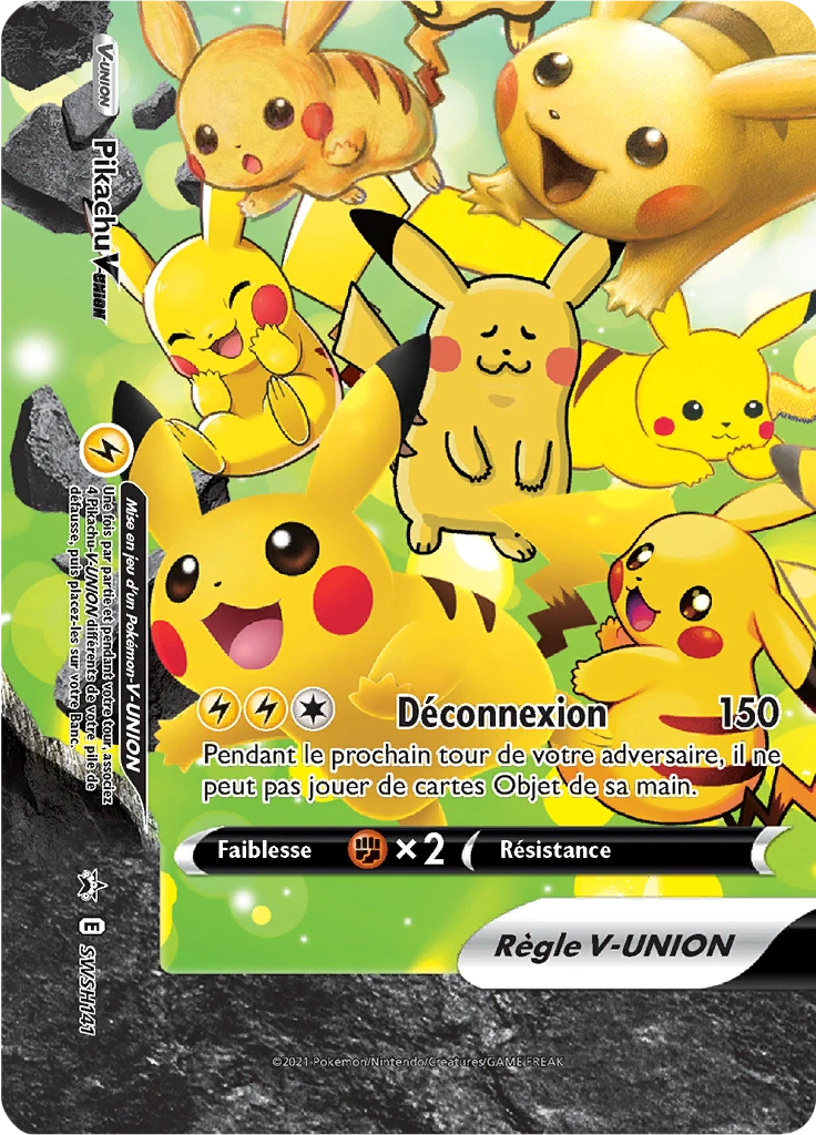 Carte Pokémon Pikachu V-UNION de l'extension Promo SWSH
