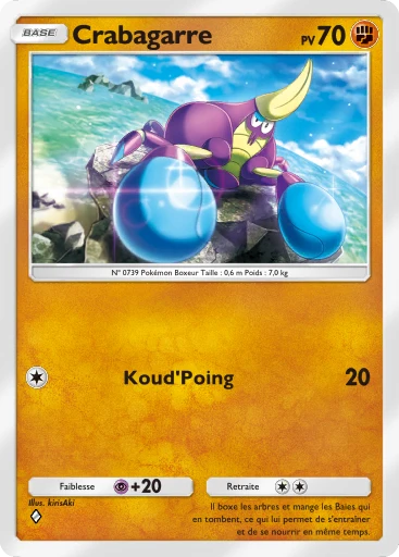 Carte Pokémon Crabagarre de l'extension Gardiens Astraux