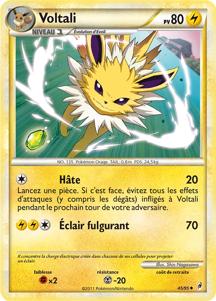 Carte Pokémon Voltali de l'extension L'appel des Légendes