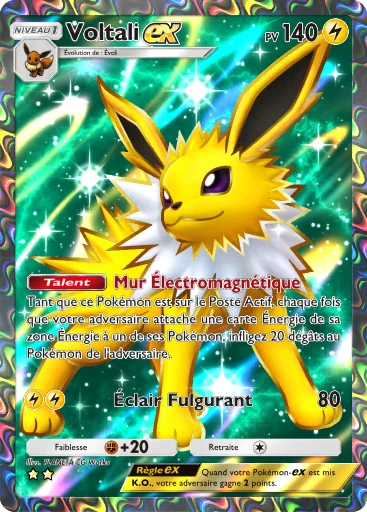 Carte Pokémon Voltali-ex de l'extension Méga-Ascension