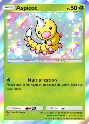 Carte Pokémon Aspicot de l'extension Réjouissances Rayonnantes