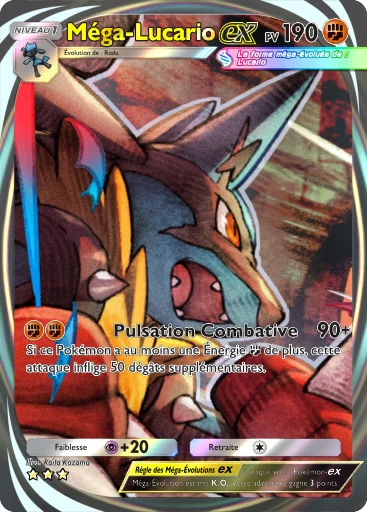 Carte Pokémon Méga-Lucario-ex de l'extension Aura Palpitante