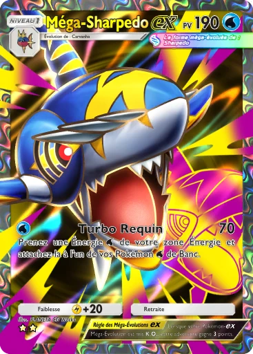 Carte Pokémon Méga-Sharpedo-ex de l'extension Domination Céleste
