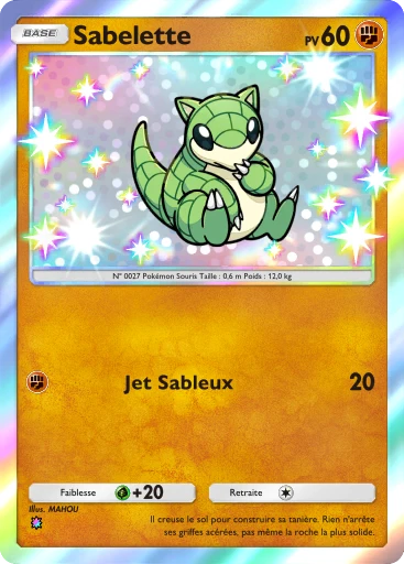 Carte Pokémon Sabelette de l'extension Embrasement Écarlate
