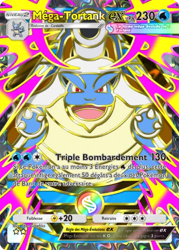 Carte Pokémon Méga-Tortank-ex de l'extension Booster de Luxe Méga