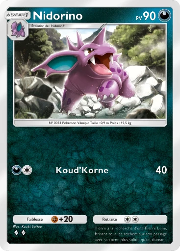 Carte Pokémon Nidorino de l'extension Puissance Génétique