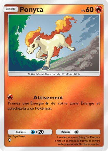 Carte Pokémon Ponyta de l'extension Booster de Luxe Méga