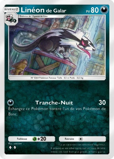 Carte Pokémon Linéon de Galar de l'extension Domination Céleste