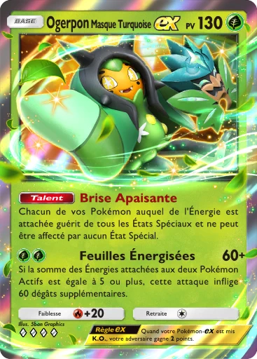 Carte Pokémon Ogerpon Masque Turquoise-ex de l'extension Parade Onirique