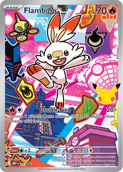Carte Pokémon Flambino de l'extension MEP Black Star Promos