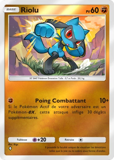 Carte Pokémon Riolu de l'extension Booster de Luxe Méga