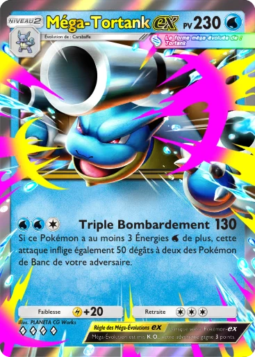 Carte Pokémon Méga-Tortank-ex de l'extension Booster de Luxe Méga