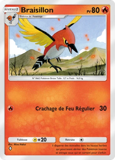 Carte Pokémon Braisillon de l'extension Gardiens Astraux