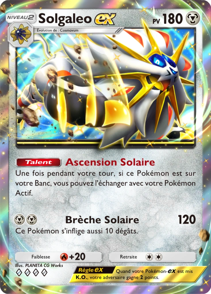 Carte Pokémon Solgaleo-ex de l'extension Gardiens Astraux
