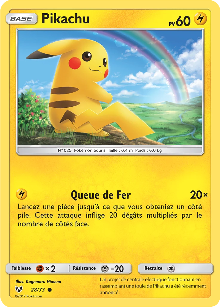 Carte Pokémon Pikachu de l'extension Légendes Brillantes