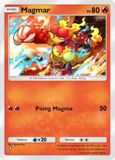 Carte Pokémon Magmar de l'extension Puissance Génétique