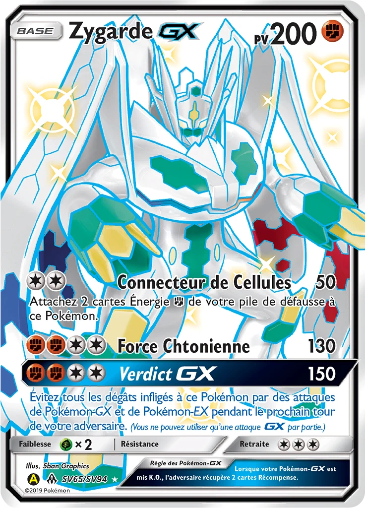 Carte Pokémon Zygarde-GX de l'extension Destinées Occultes