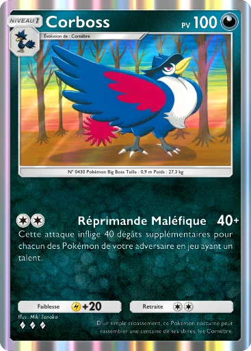 Carte Pokémon Corboss de l'extension Méga-Ascension
