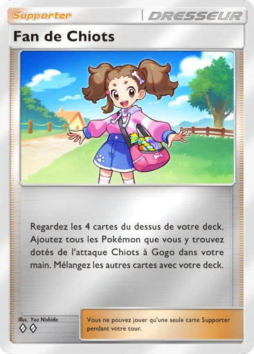 Carte Pokémon Fan de Chiots de l'extension Booster de Luxe Méga