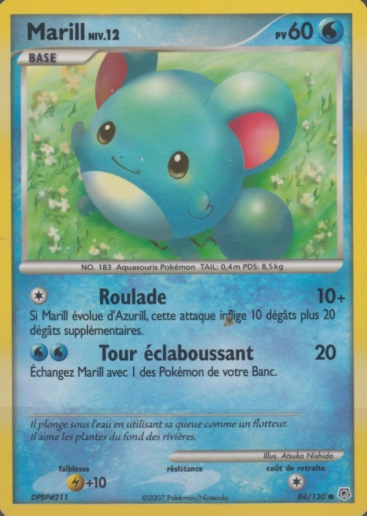 Carte Pokémon Marill de l'extension Diamant & Perle