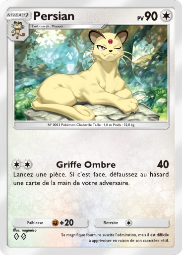 Carte Pokémon Persian de l'extension Puissance Génétique