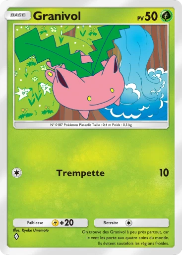 Carte Pokémon Granivol de l'extension Source Secrète