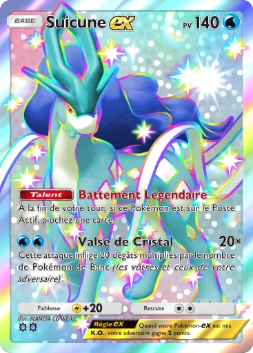 Carte Pokémon Suicune-ex de l'extension Merveilles de Paldea