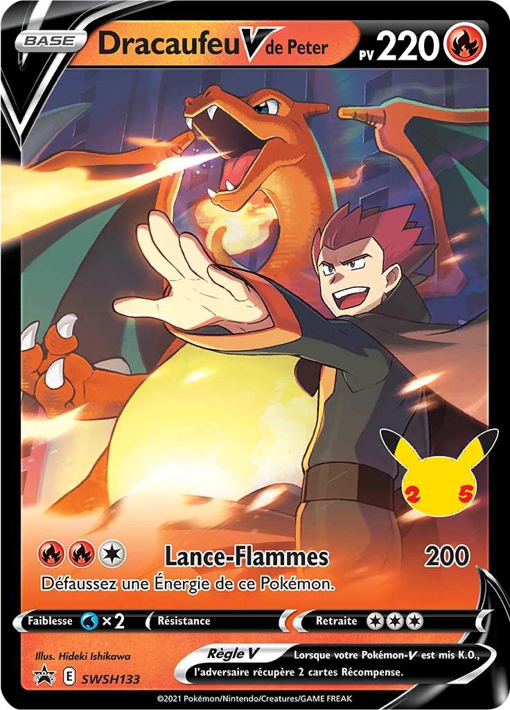 Carte Pokémon Dracaufeu V de Peter de l'extension Promo SWSH
