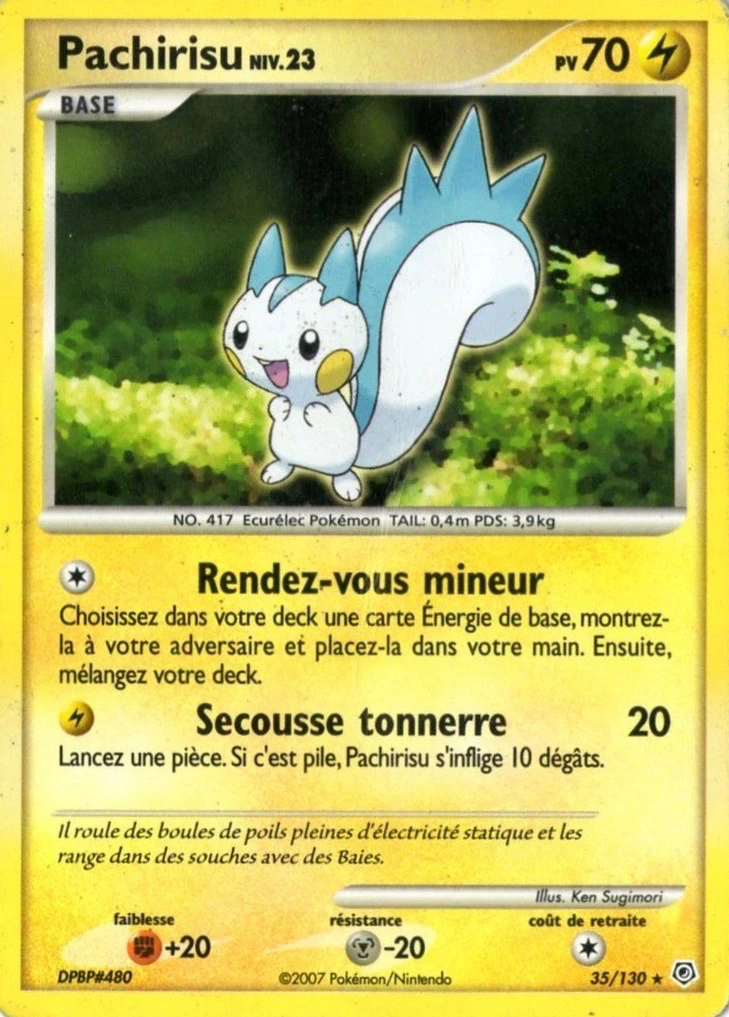Carte Pokémon Pachirisu de l'extension Diamant & Perle