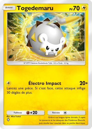 Carte Pokémon Togedemaru de l'extension Gardiens Astraux