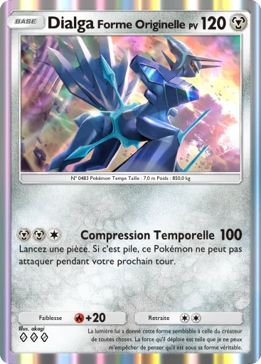 Carte Pokémon Dialga Forme Originelle de l'extension Lumière Triomphale