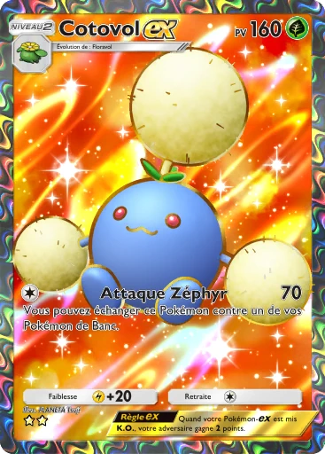 Carte Pokémon Cotovol-ex de l'extension Source Secrète