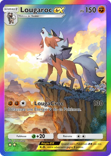 Carte Pokémon Lougaroc-ex de l'extension Crise Interdimensionnelle