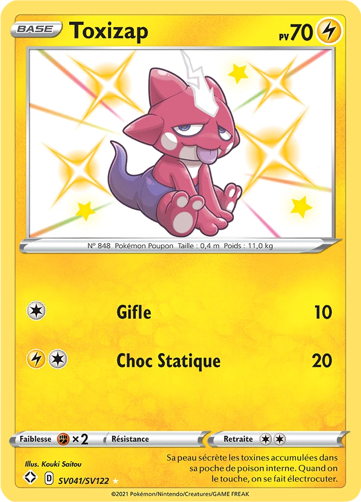 Carte Pokémon Toxizap de l'extension Destinées Radieuses