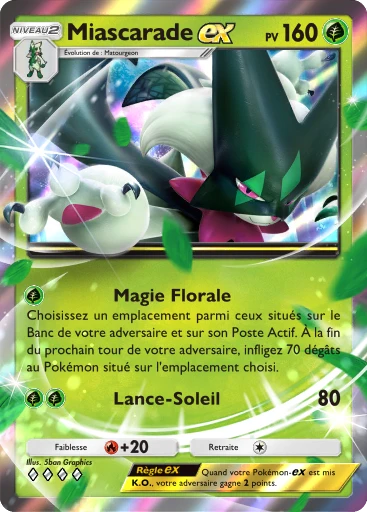 Carte Pokémon Miascarade-ex de l'extension Booster de Luxe Méga
