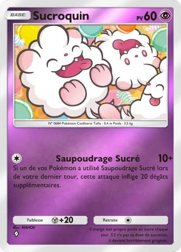 Carte Pokémon Sucroquin de l'extension Booster de Luxe ex